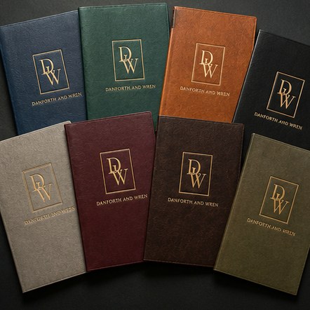 Branded menu covers with logo