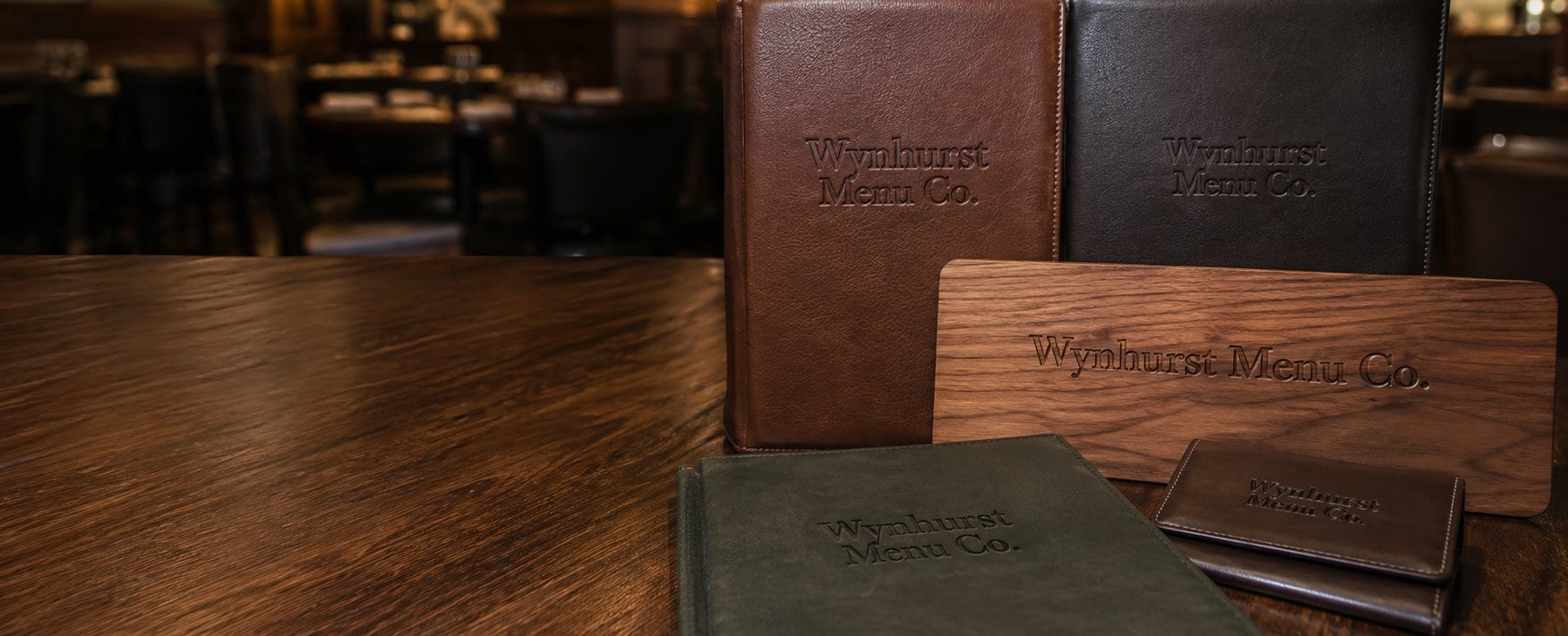 Custom printed menu covers with logo